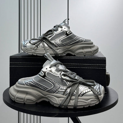 Metallic Panel Rope Lace Slip-On Shoes WN24630