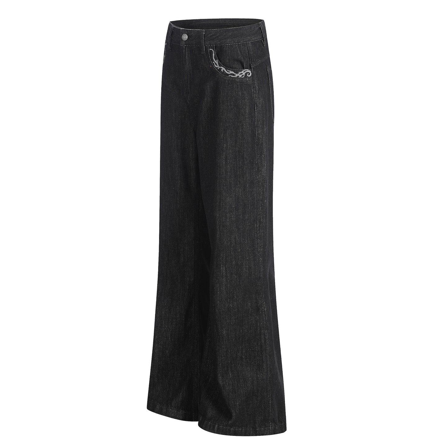 Washed Embroidery Flare Denim Jeans WN26066