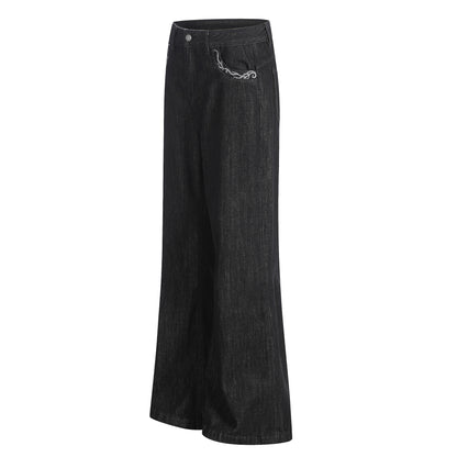 Washed Embroidery Flare Denim Jeans WN26066