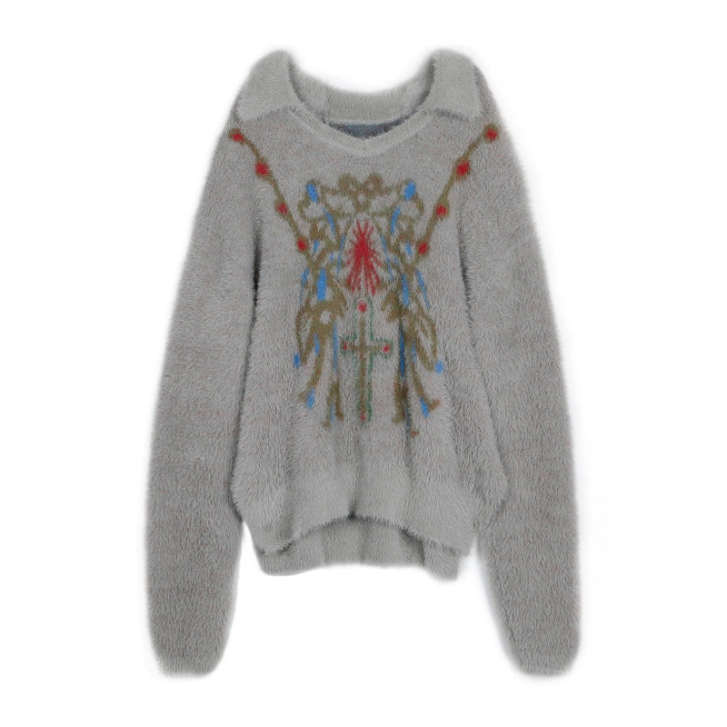 Fake Mink Oversize Knit Sweater & Vest WN18982