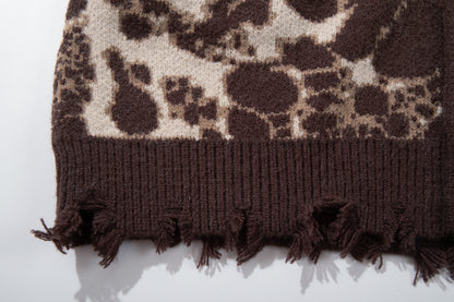 Skull Graphic Dark Knit Sweater WN23040