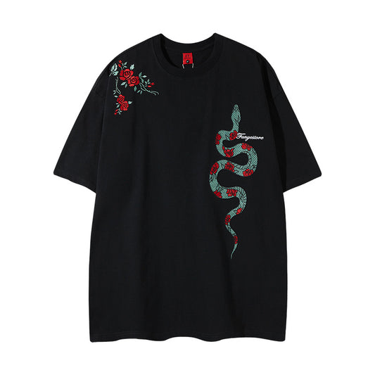 Heavyweight Snake Print Oversize Short Sleeve T-Shirt WN18525