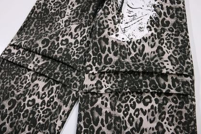 Leopard Print Wide Leg Cargo Pants WN26043