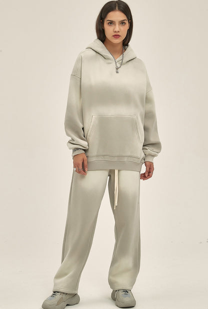 Fleece Linning Spray-dye Damage Oversize Hoodie & Fleece Linnig Sweatpants WN9969