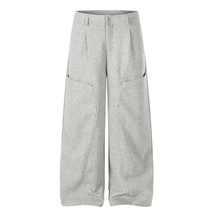 Deconstruction Irregular Curved Seam Wide Leg Sweatpants WN25834