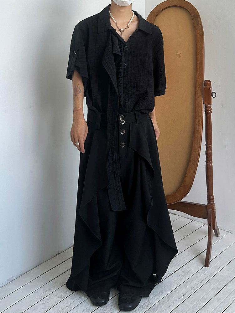 Irregular Cut Wide Leg Trousers WN19995