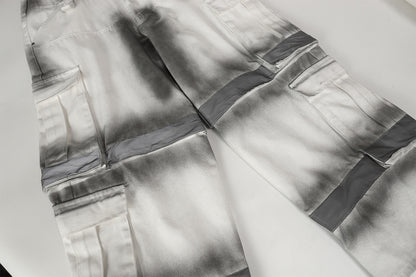 Spray Print Wide Leg Cargo Pants WN23110