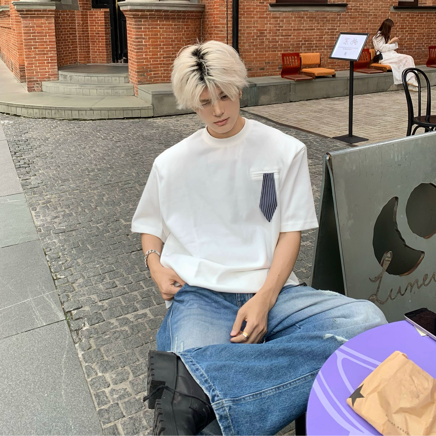 Necktie Design Short Sleeve T-Shirt WN19755