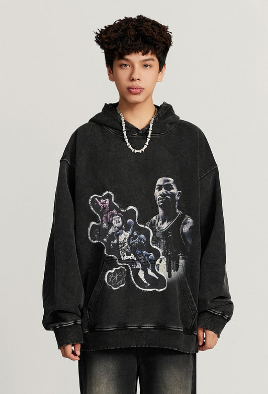 Graffiti Design Oversize Hoodie WN9963