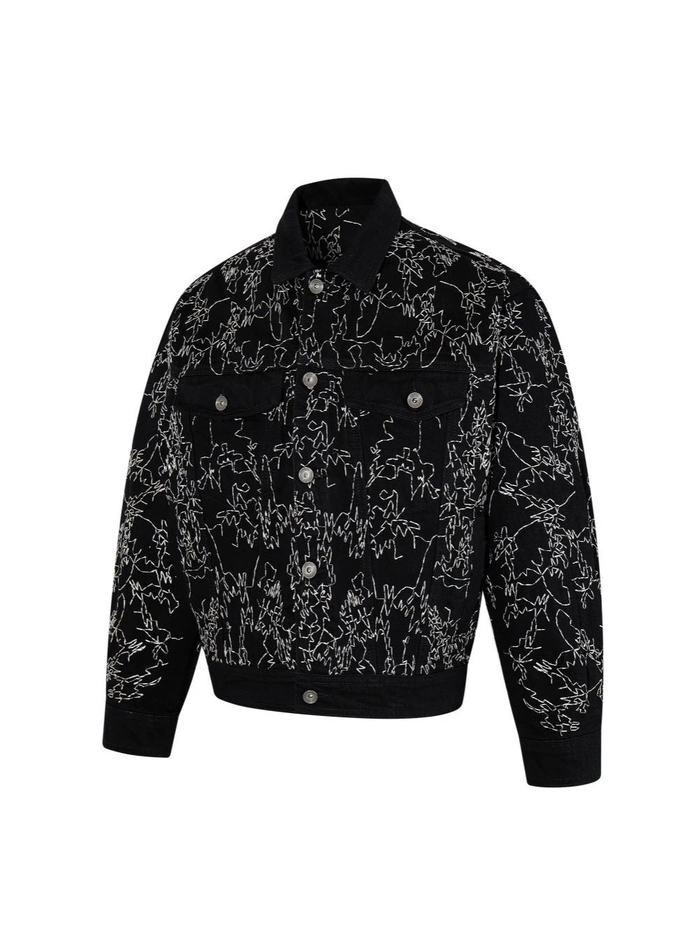 Allover Line Embroidery Denim Jacket WN28087