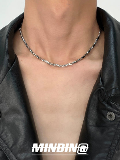 Mobius Design Titanium Steel Necklace & Bracelet WN19258