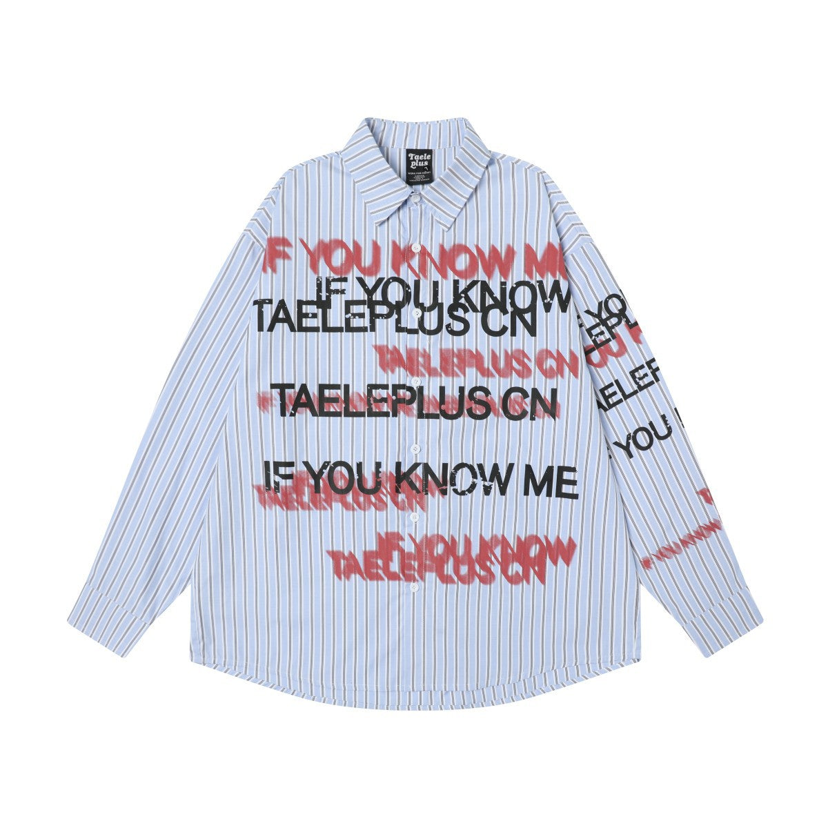 Stripe Letter Print Long Sleeve Shirt WN25396