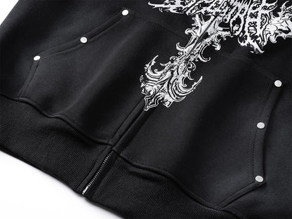 Dirty Dye Cross Heavyweight Pullover Hoodie WN23066