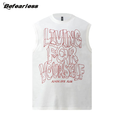 Graffiti Letter Sleeveless T-Shirt WN26272