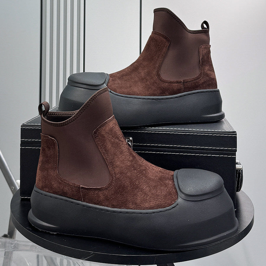 Side Gore Embroidery Platform Boots WN24704