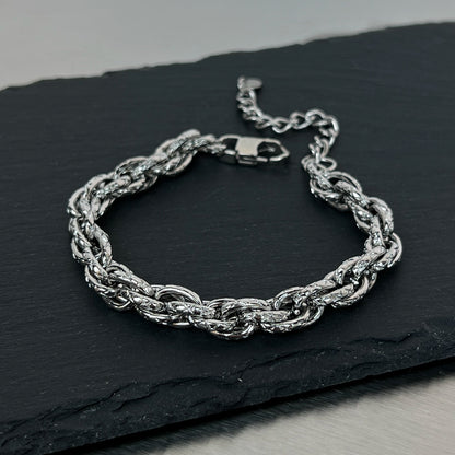 Twist Rhombus Titanium Steel Bracelet WN19250