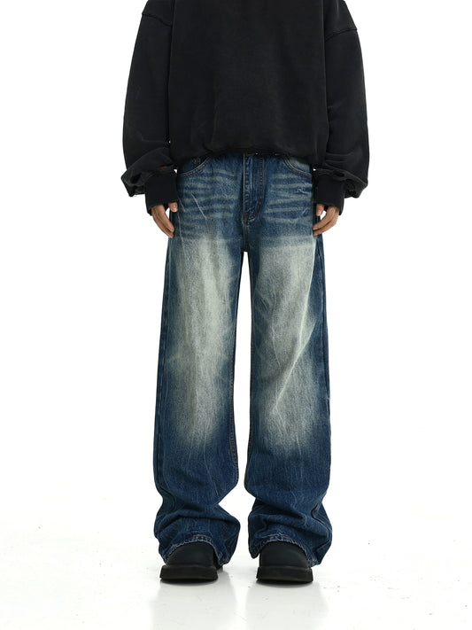 Washed Straight Denim Jeans WN5827