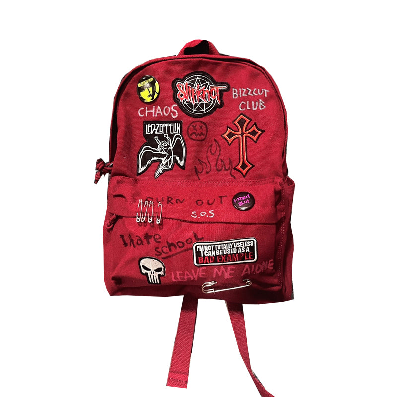 Hand-drawn Graffiti Embroidery Detail Backpack WN16020