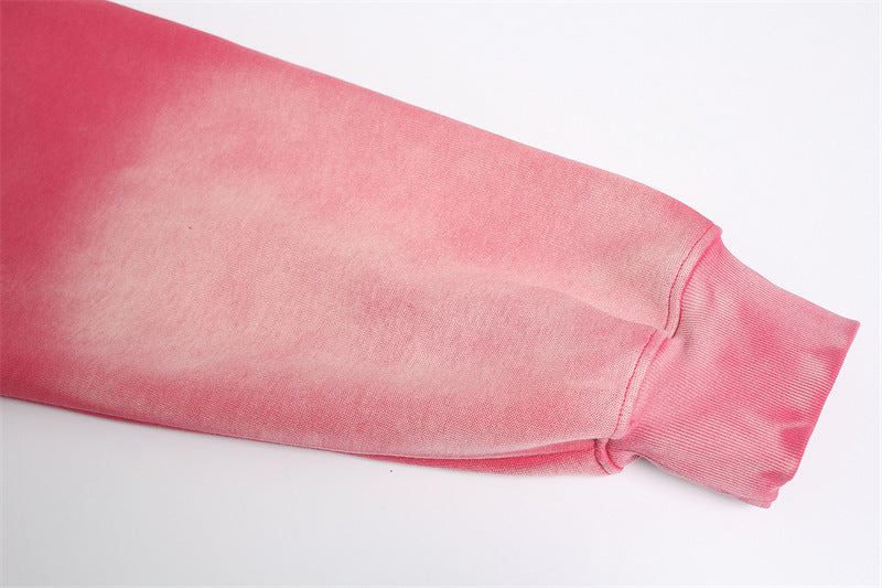 Cracked Letter Gradient Patchwork Hoodie WN11376