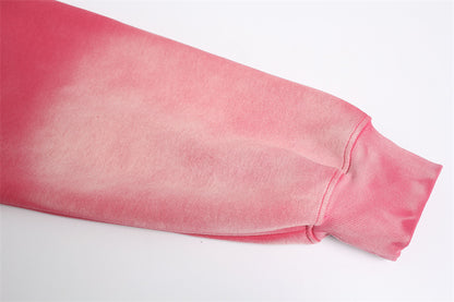 Cracked Letter Gradient Patchwork Hoodie WN11376