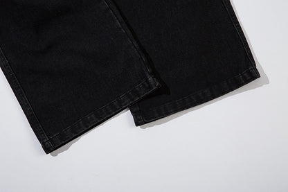 Thorn Embroidery Straight Denim Jeans WN12687