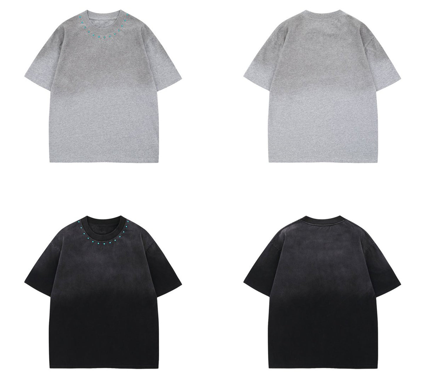 Spray Paint Beaded Oversize Short Sleeve T-Shirt WN16210