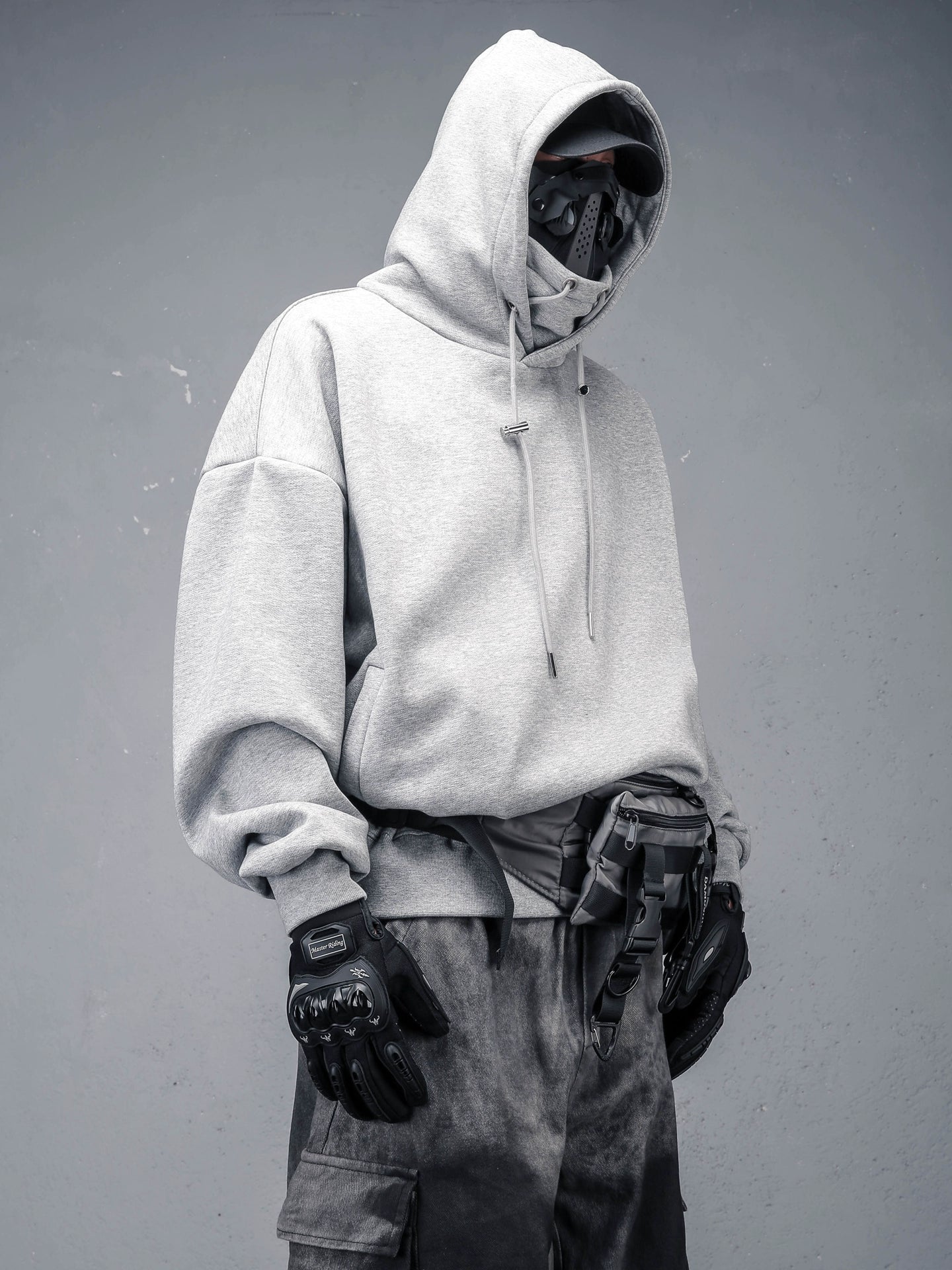 High-Neck Oversize Fleece Lining Hoodie WN22315