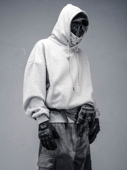 High-Neck Oversize Fleece Lining Hoodie WN22315