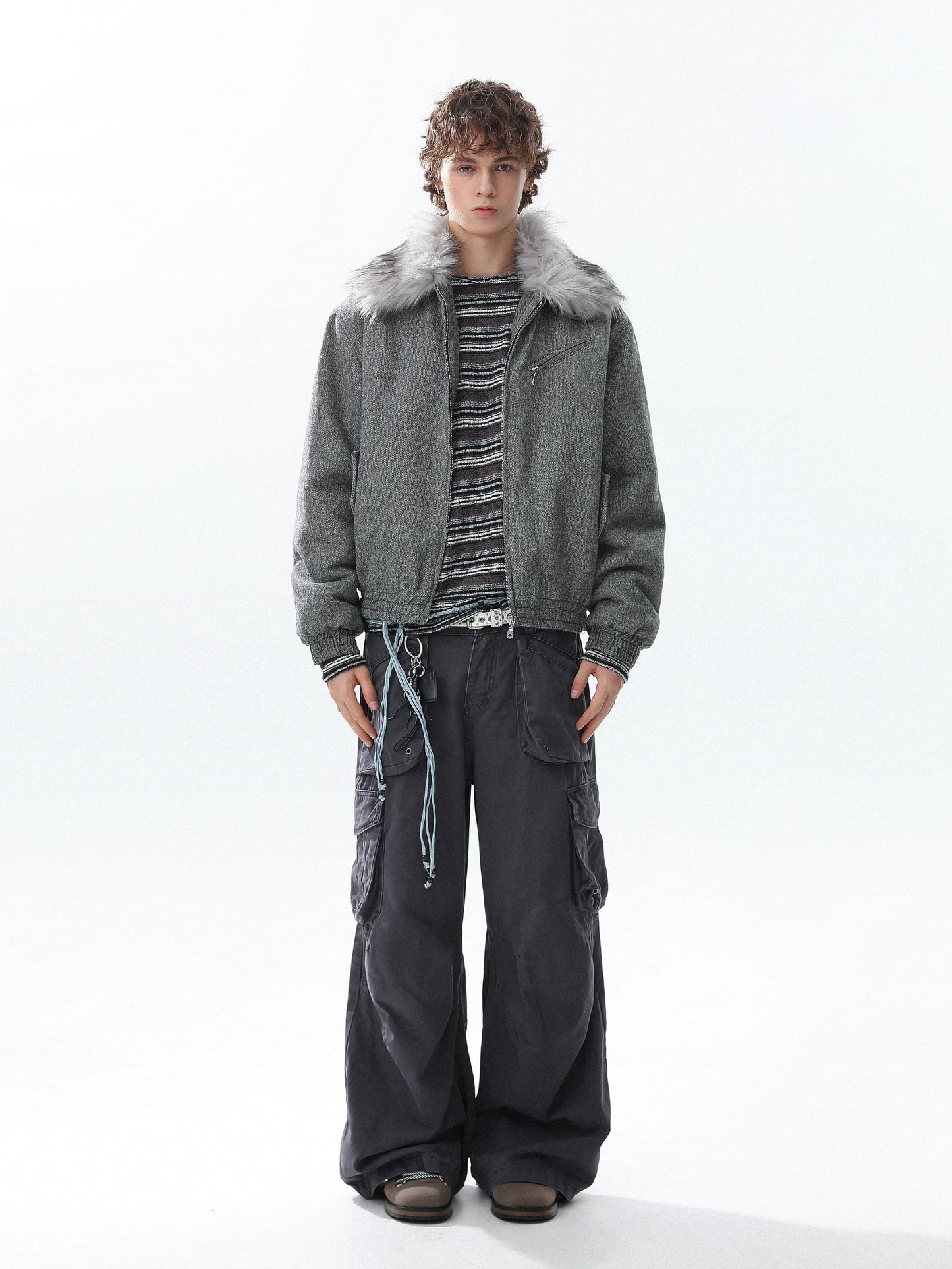 Fake Fur-Collar Thick Jacket WN22093