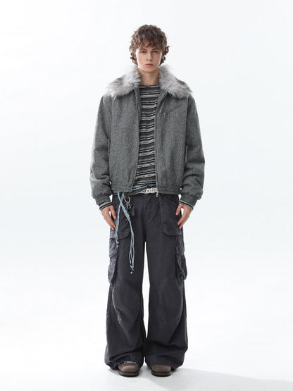 Fake Fur-Collar Thick Jacket WN22093