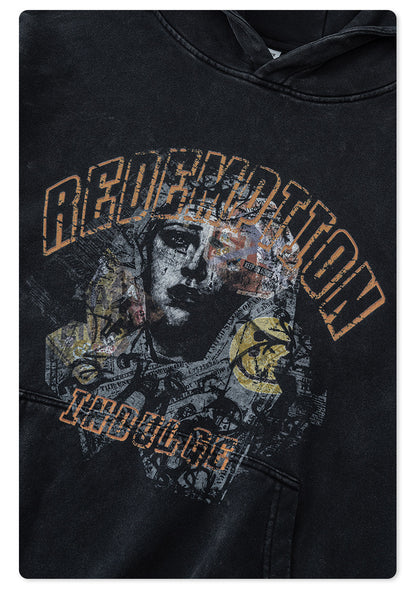 Washed  Heavyweight Print Hoodie WN7888