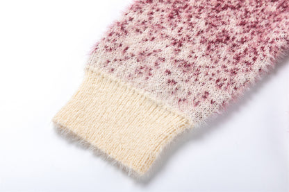 Tie-Dye Gradient Mohair Jacquard Oversize Knit Sweater WN11524