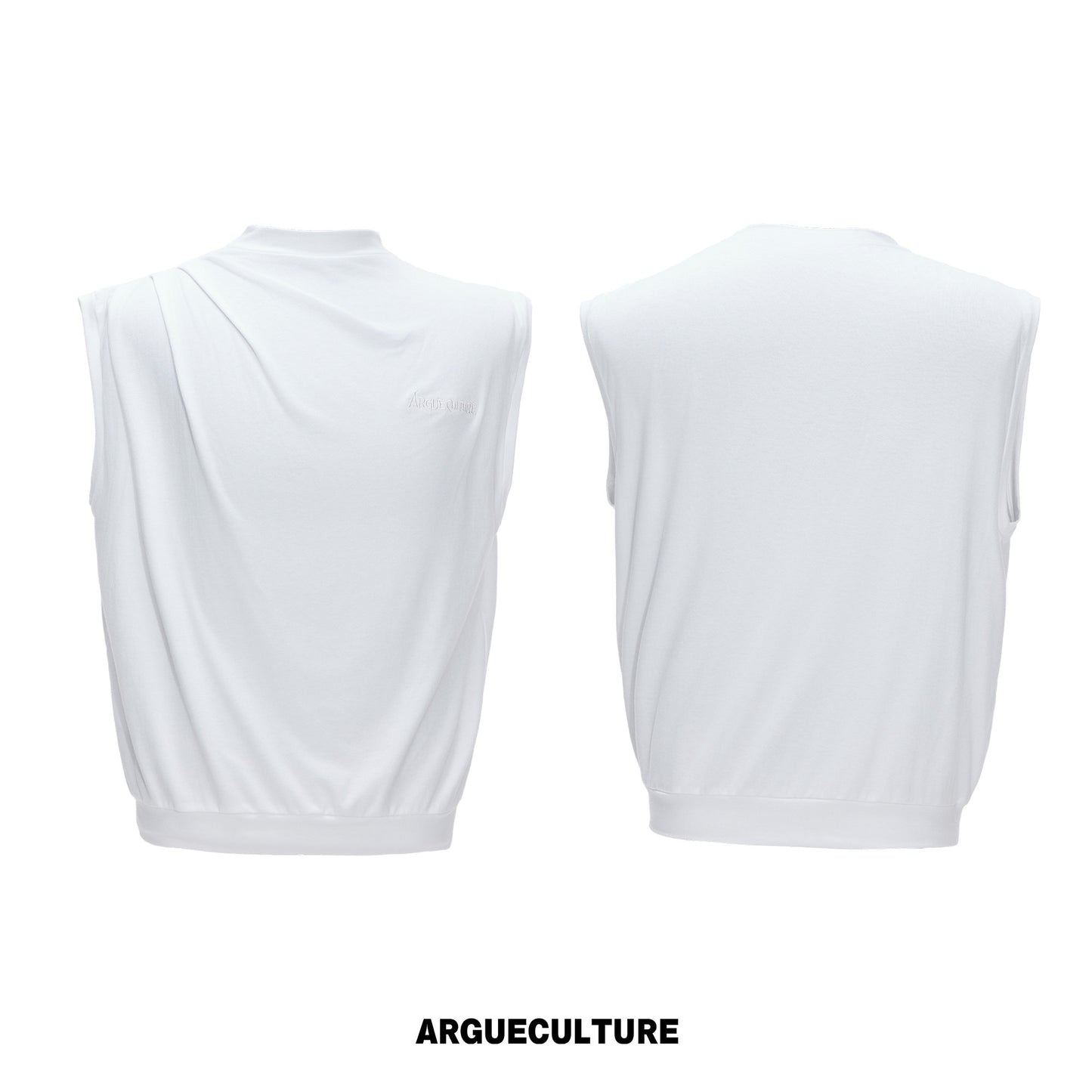 Embroidery Stretch Oversize Sleeveless T-Shirt WN26990