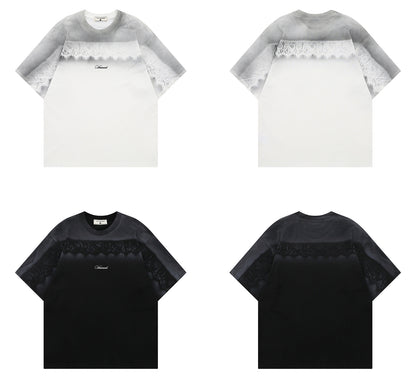 Lace Gradient Short Sleeve T-Shirt WN26762