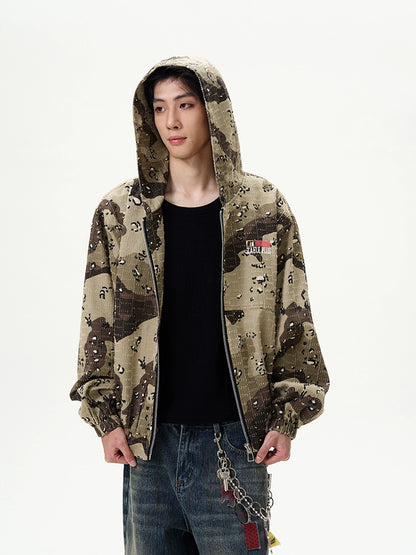 Camouflage Zipper Hooded Jacket WN9473