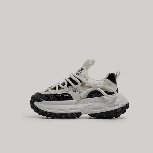 Color Block Chunky Sole Lace-Up Sneakers WN23479