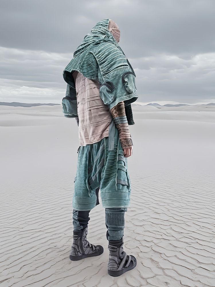 Asymmetric Pleats Deconstructed Washed Short Jacket WN21974