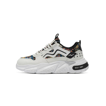 Ethnic Pattern Panel Chunky Lace-Up Sneakers WN23457