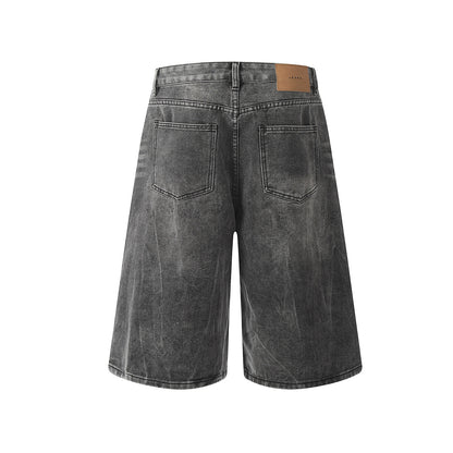 Washed Wide Leg Denim Half Pants WN25692