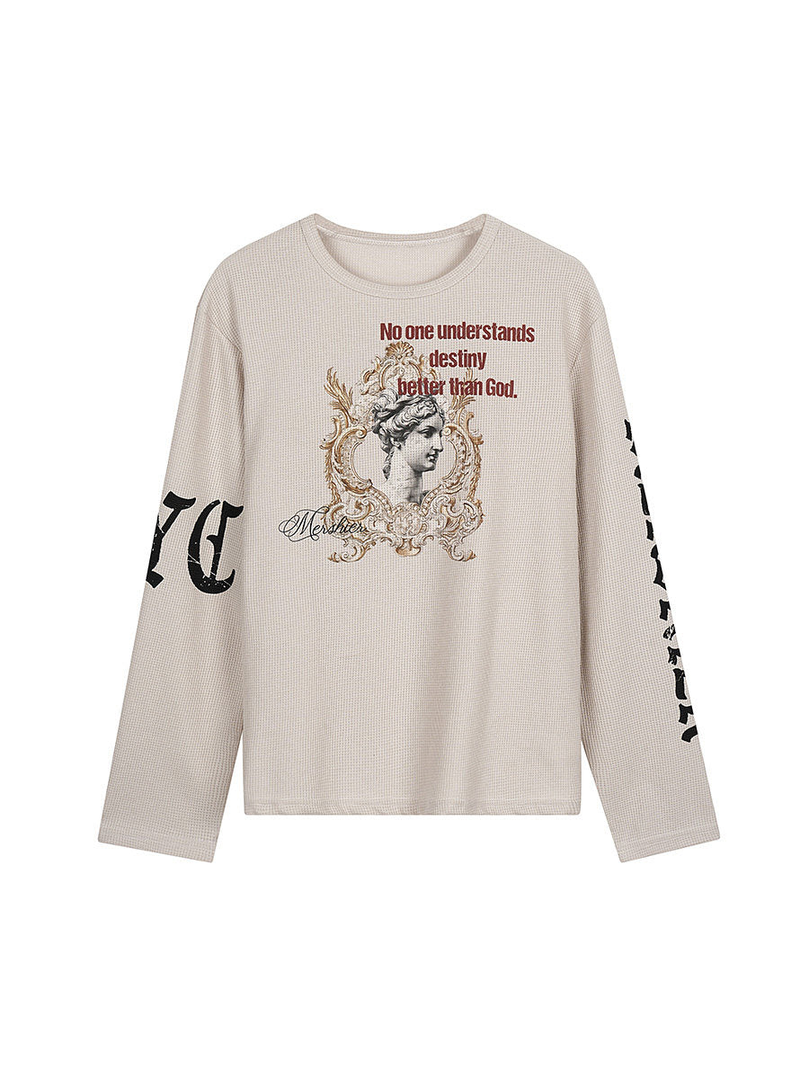 Waffle Oversize Long Sleeve T-Shirt WN24196