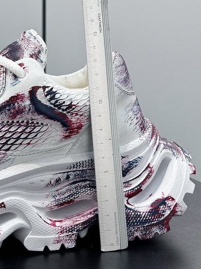 Paint Snake Print Chunky Sole Sneakers WN24697