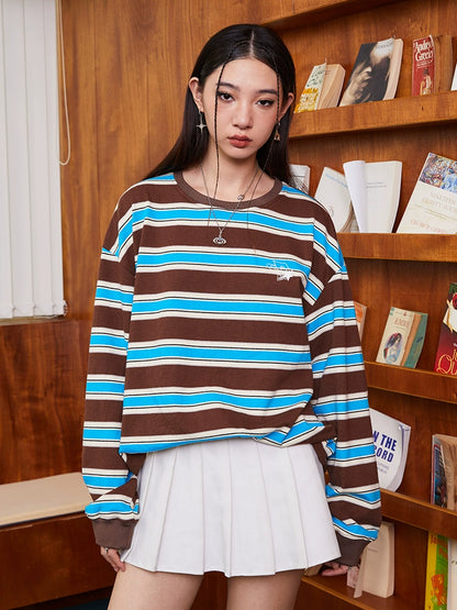 Colorblock Stripe Long Sleeve T-Shirt WN10108