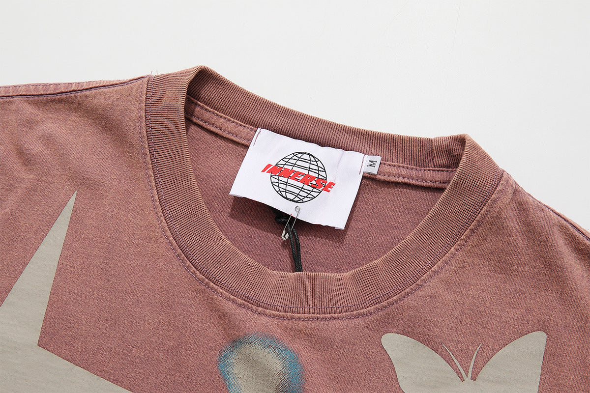 Graphic Design Washed Short Sleeve T-Shirt WN16808