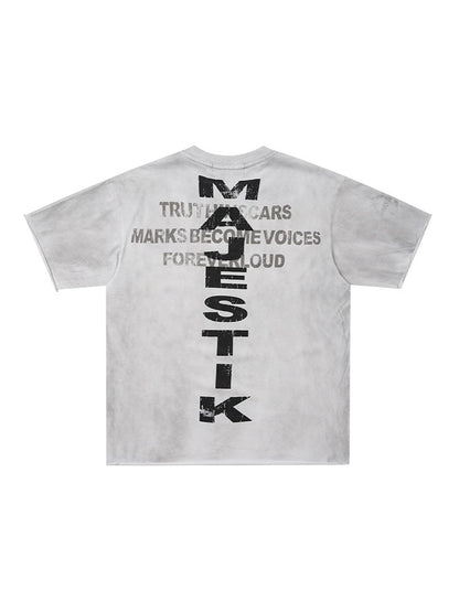 Washed Art Graphic Print Short Sleeve T-Shirt WN27822