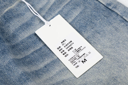 Washed Damage Whisker Wide Leg Denim Jeans WN26019