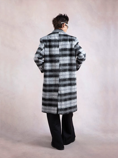 Heavyweight Plaid Over-Knee Coat WN9278