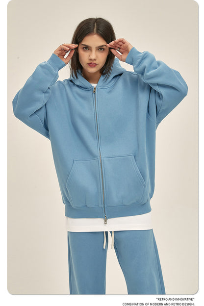 Oversize Heavyweight Zipper Hoodie & Heavyweight Sweatpants Setup WN6640