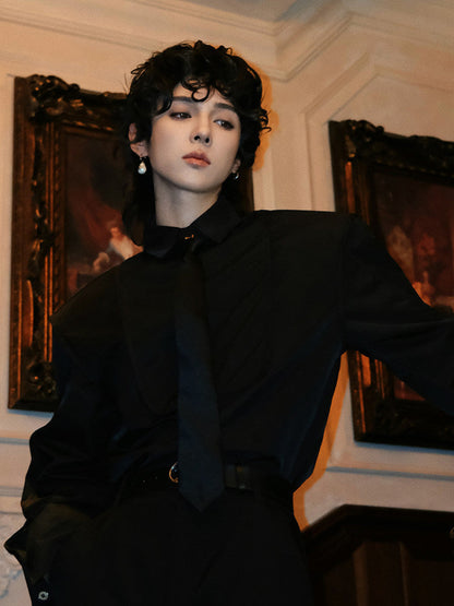 Oversize Tie Long Sleeve Shirt WN25063