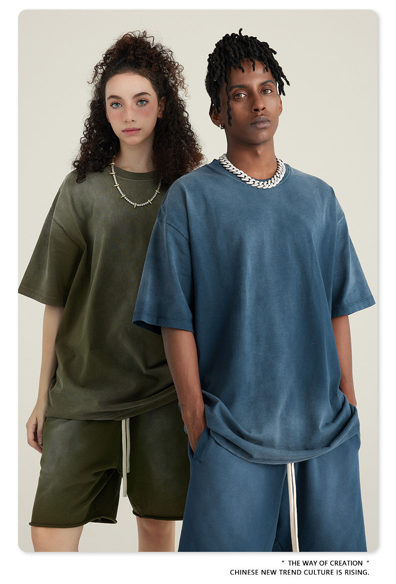 Washed Oversize Short-sleeve T-shirt WN6443