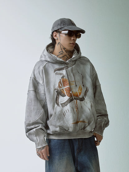 Heavyweight Print Terry Cloth Oversize Hoodie WN12194